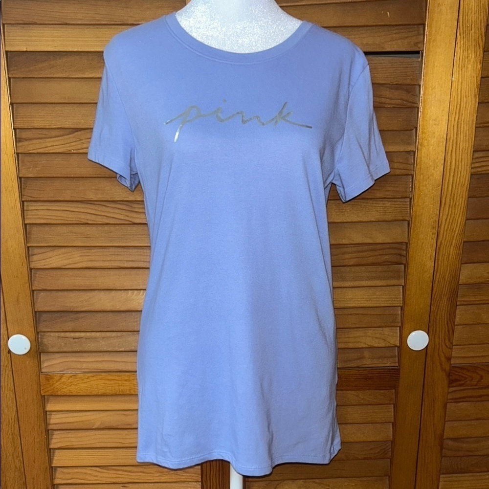 PINK T-Shirt with Silver Logo Size Medium